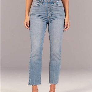 Abercrombie & Fitch Curve Love Ultra High Rise Ankle Straight Jeans